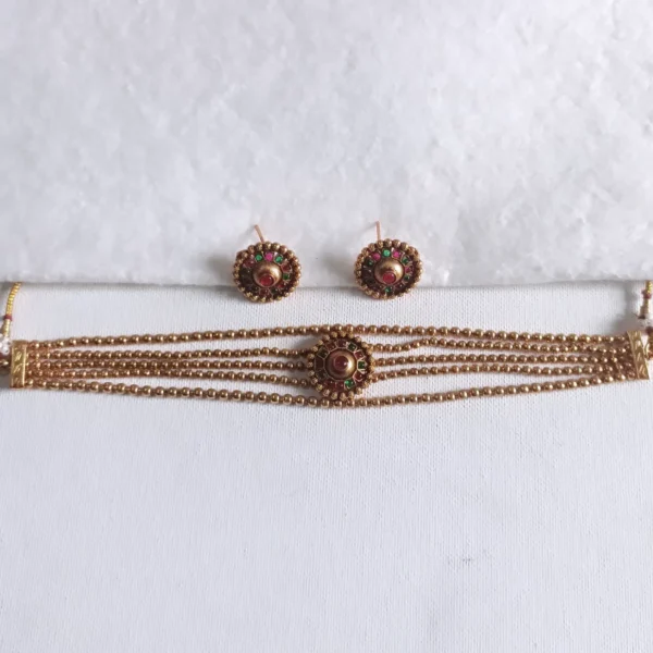 Golden Beads Choker Set