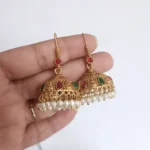 Multi Stone Hook Jhumka Earrings