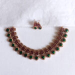 Traditional Kerala Leaf Shaped Green Kovai Palakka Necklace with Earrings