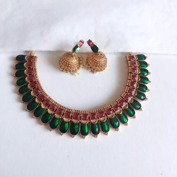 Kovai Palakka Green Necklace Set