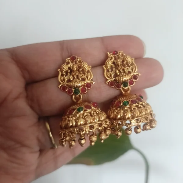 Lakshmi Temple Jhumka Earrings
