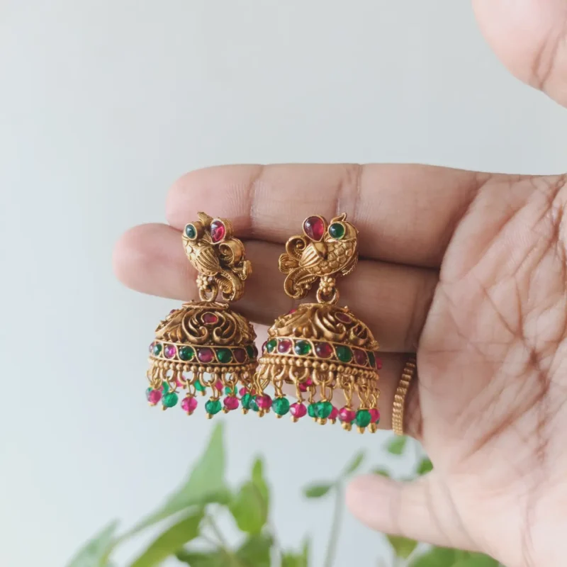 Peacock Jhumka Earrings