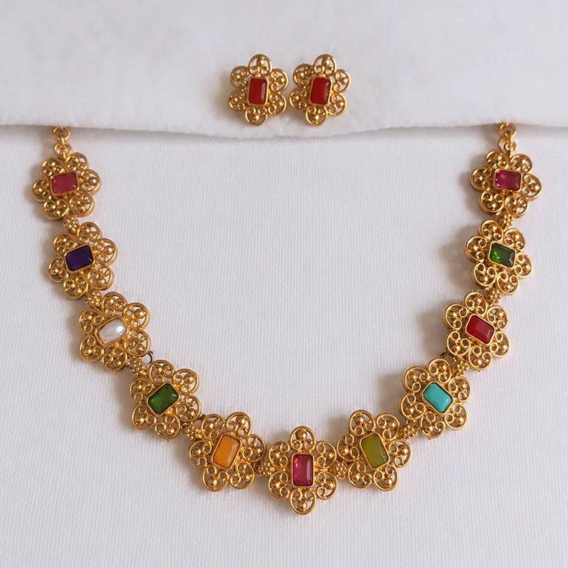 Sufi Floral Charms Necklace Set