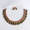 Ruby Green Palakka Nagapadam Necklace Set