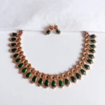 Ruby Green Palakka Nagapadam Necklace Set
