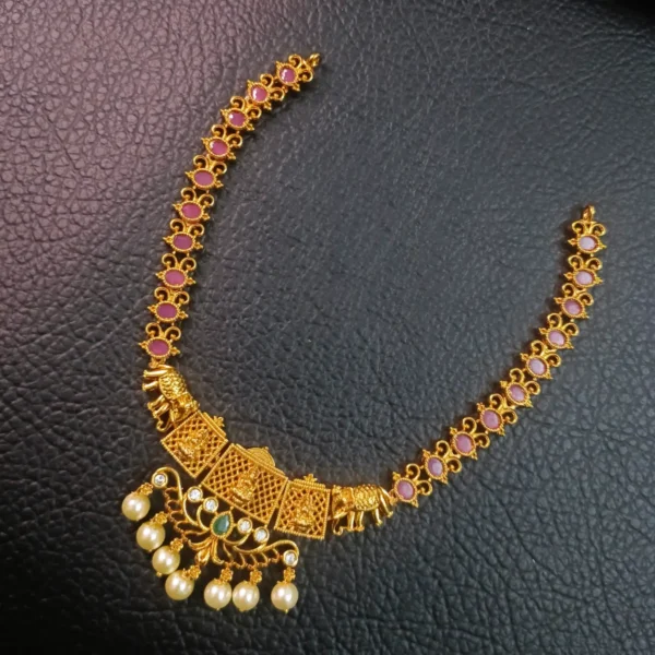 Lakshmi-and-Elephant-Motif-with-Pearl-Beaded-Necklace