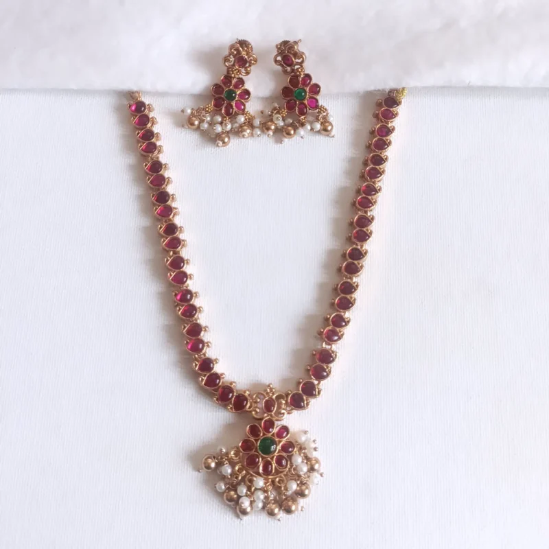 Ruby Kemp Stone Necklace Set