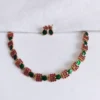 Ruby-and-Green-Enamel-Nagapadam-Cluster-Choker