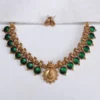Temple-Design-Green-Plakka-Round-Necklace-with-Earrings