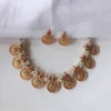 Floral Coin Charms Necklace Set
