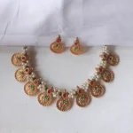 Floral Coin Charms Necklace Set
