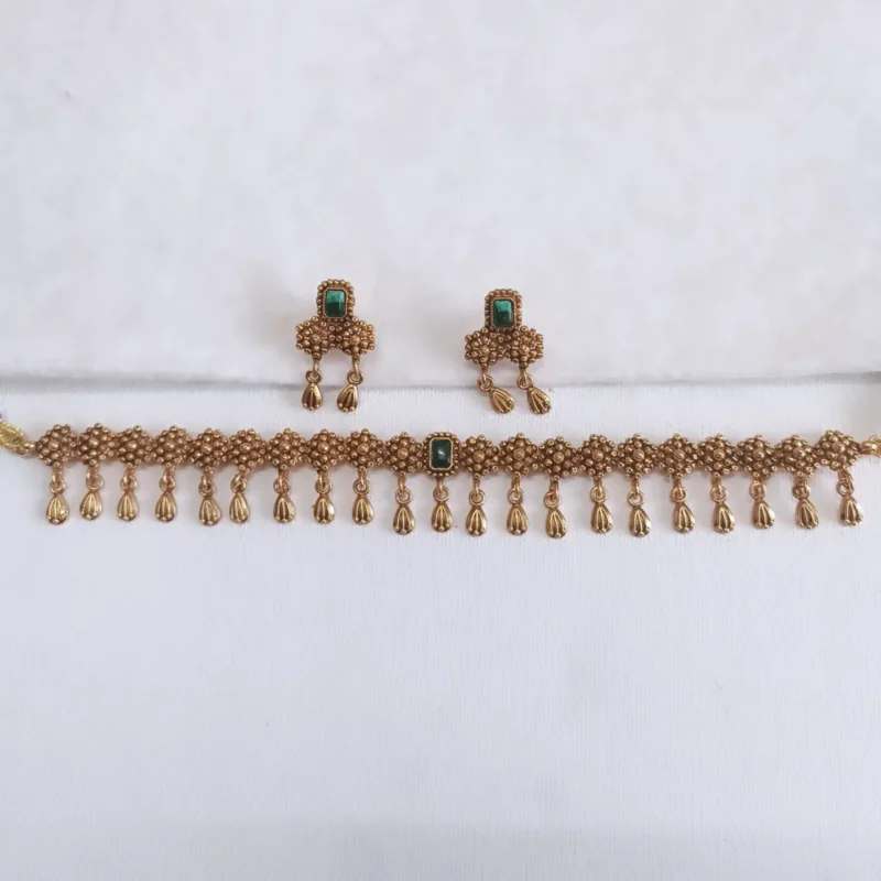 Floral Elakkathali Sufi Stone Necklace Set