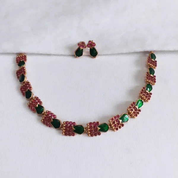 Ruby Green Nagapadam Choker Set