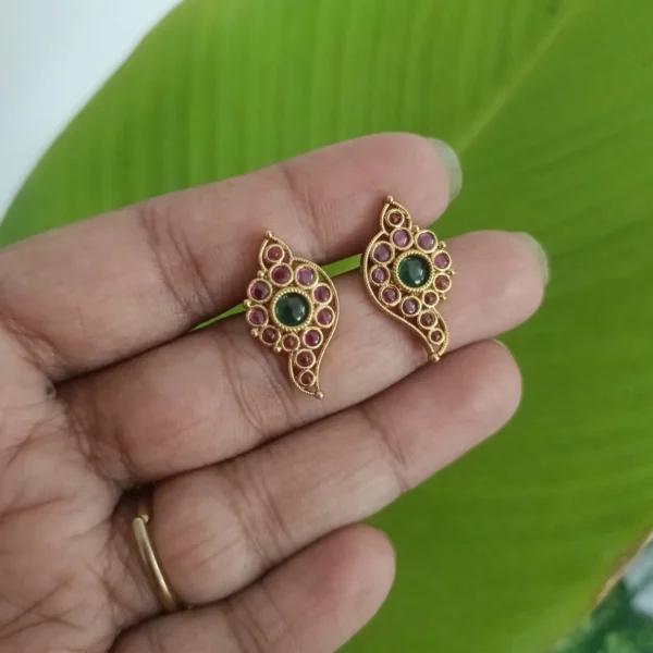Ruby Green Kemp Mango Stud Earrings