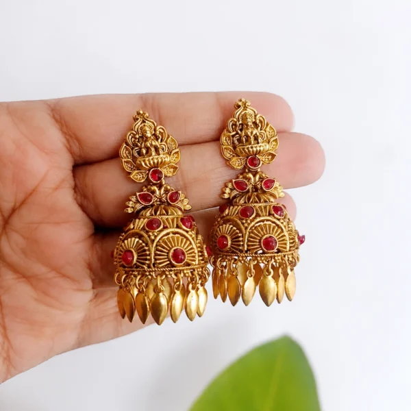 Traditional-Temple-Design-Red-Elakkathali-Jhumka