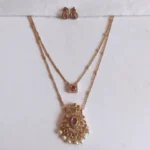 Double Chain AD Pendant Necklace Set