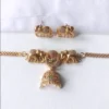 Antique-Elephants-Design-Mesh-Style-Choker-with-Earrings