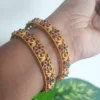 Ruby Green Floral Motif Bangles