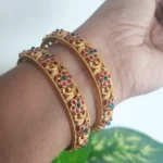 Ruby Green Floral Motif Bangles
