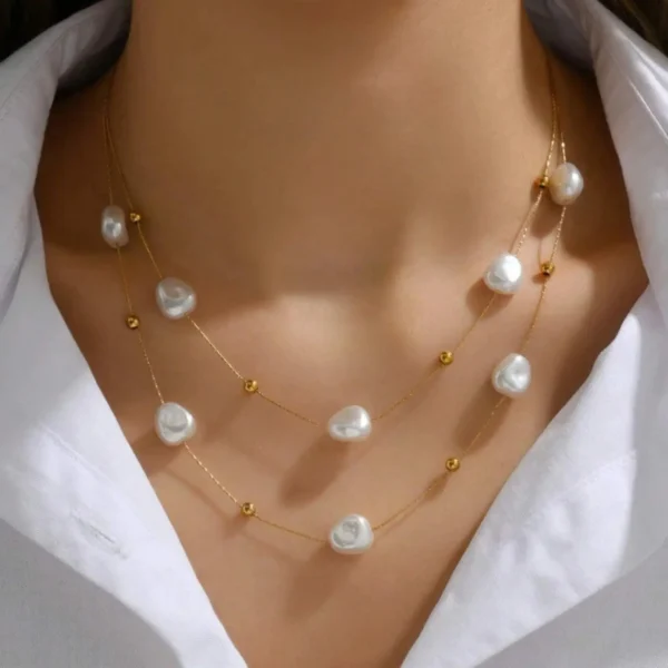 Double-Layered-Baroque-Pearl-and-Gold-Beads-Necklace